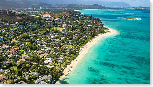 Overhead view of Lanikai